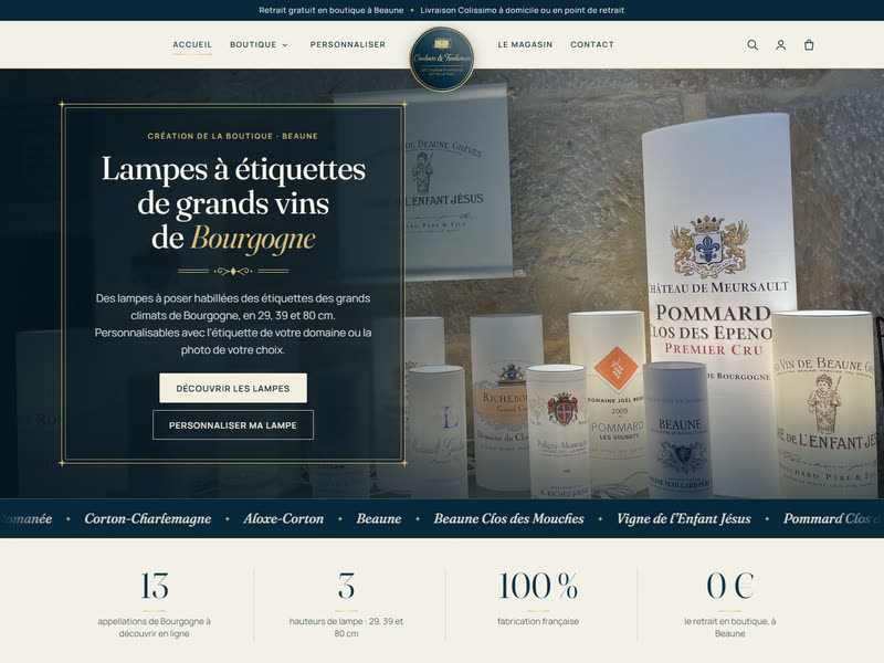 Capture du site internet de Couleurs et Tendances à Beaune