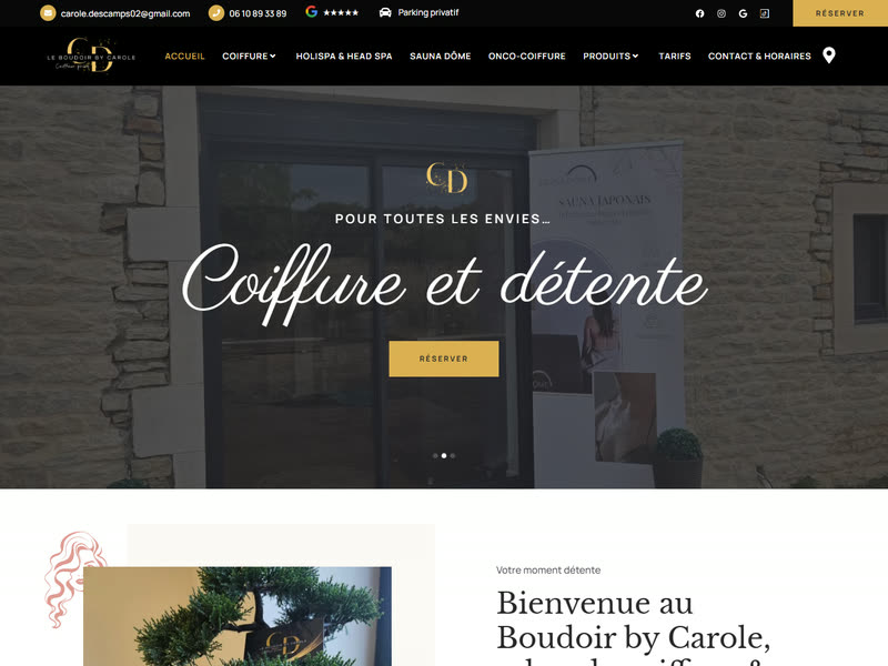 Site internet du salon Le Boudoir by Carole à Demigny