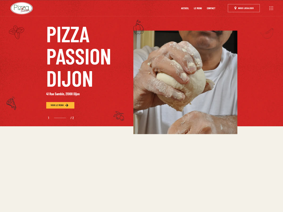 Site internet de la pizzeria Pizza Passion à Dijon