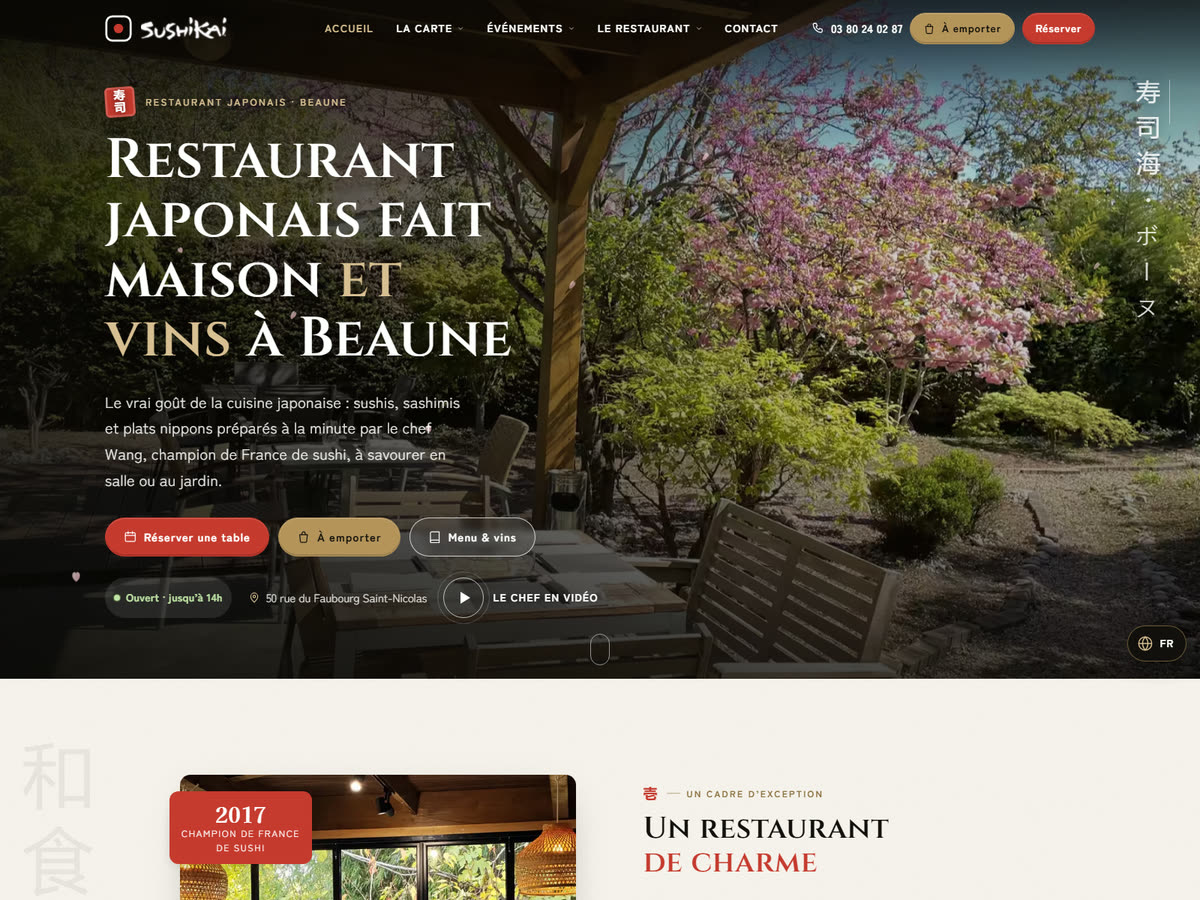 Création du site internet du restaurant Sushikai à Beaune par Abweb